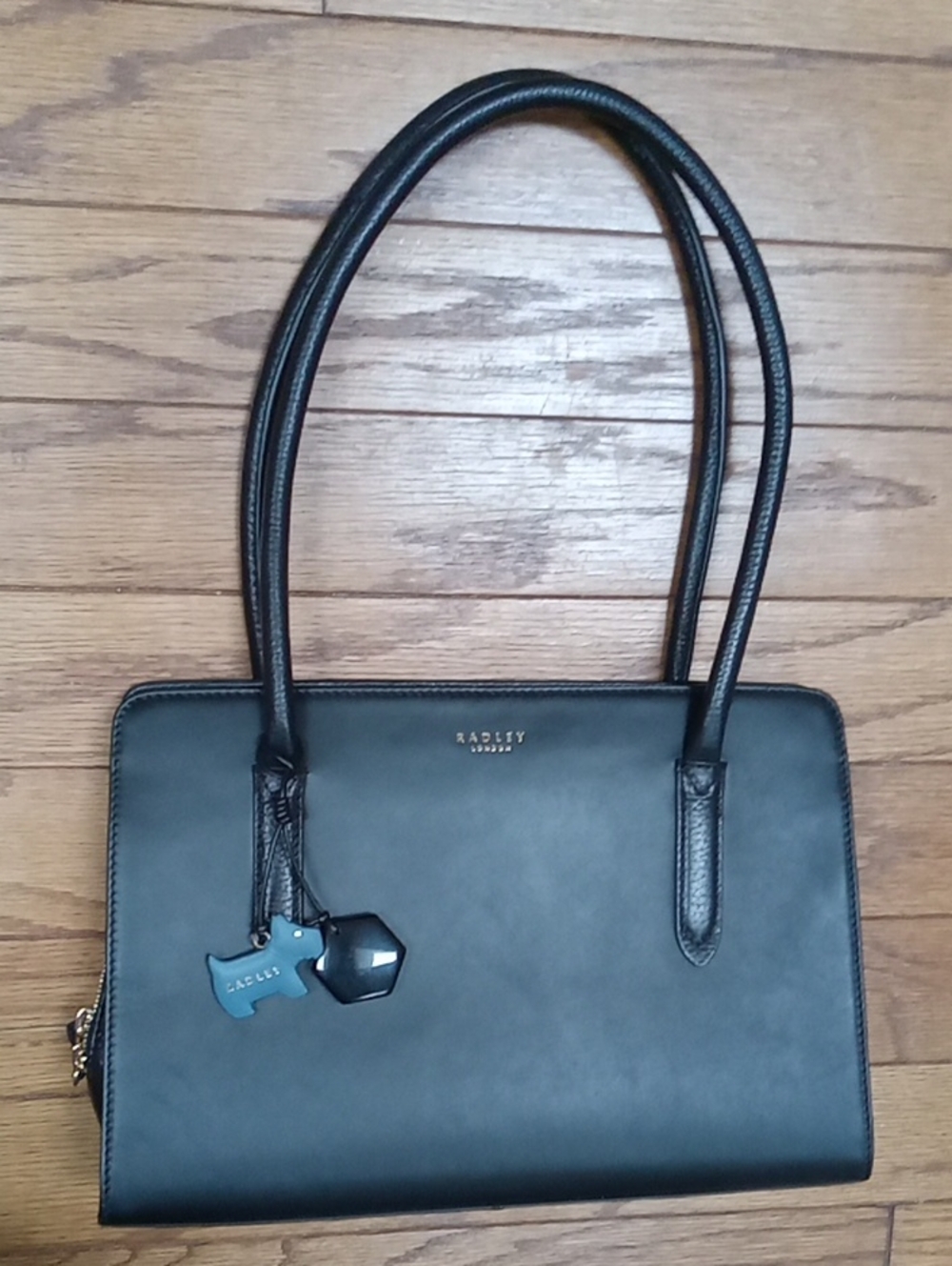 Radley London Liverpool Street Medium Leather Shoulder Bag Black Zip Top Office